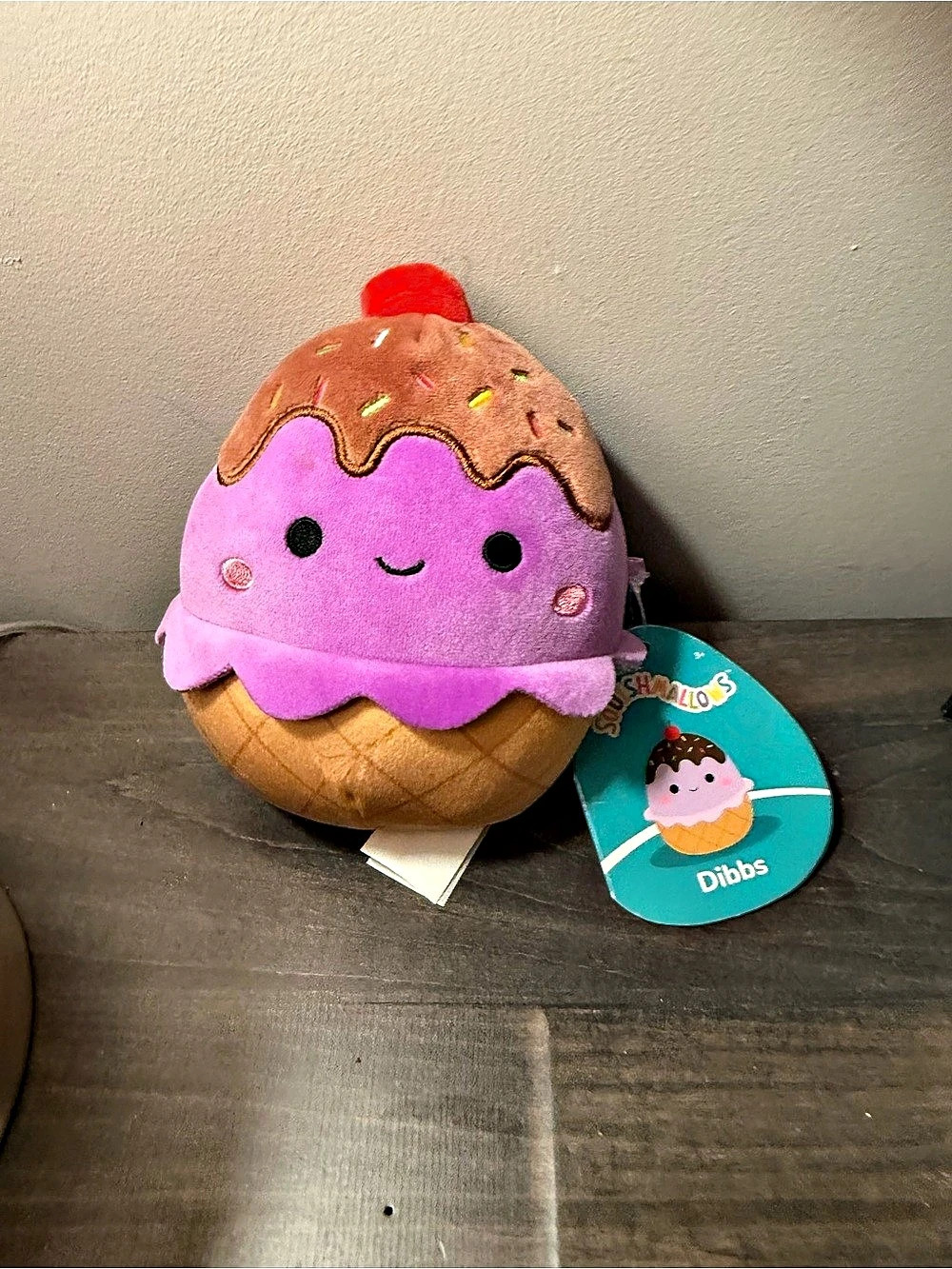 Squishmallows Dibbs the Ice Cream Sundae Pink & Brown Plush